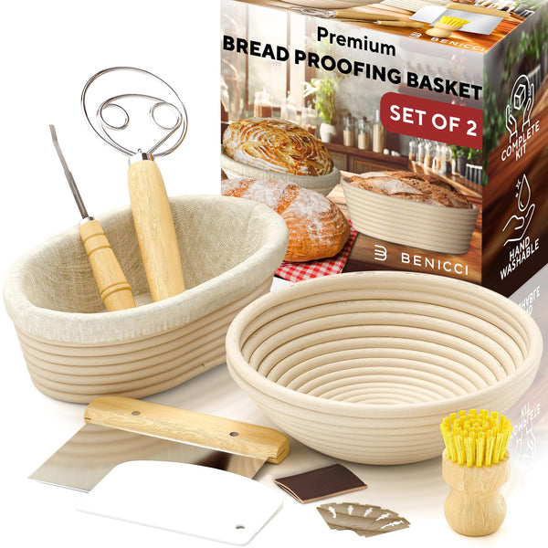 Bread Proofing Baskets Set — Premium Banneton Kit