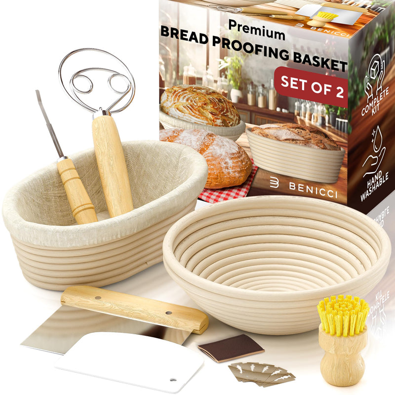Bread Proofing Baskets Set — Premium Banneton Kit